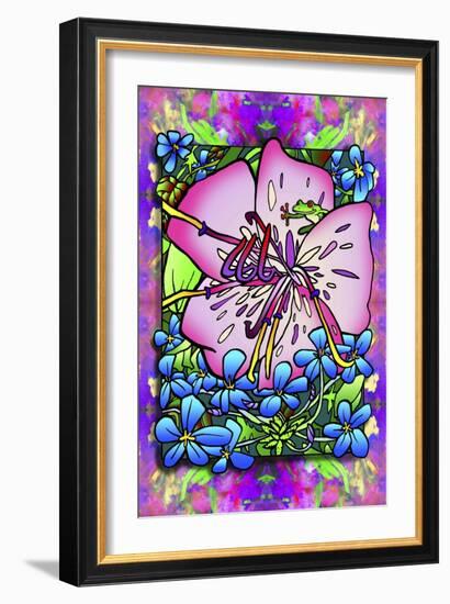 Pink Flower Frog-Howie Green-Framed Giclee Print