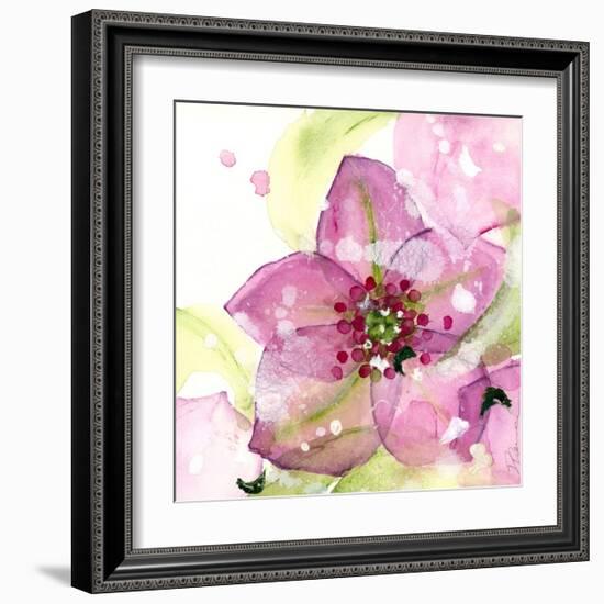 Pink Flower in the Snow-Dawn Derman-Framed Art Print