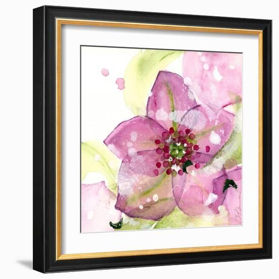 Pink Flower in the Snow-Dawn Derman-Framed Art Print