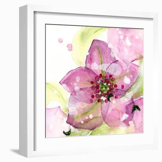 Pink Flower in the Snow-Dawn Derman-Framed Art Print