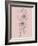 Pink Flower Sketch Illustration I-Jasmine Woods-Framed Art Print