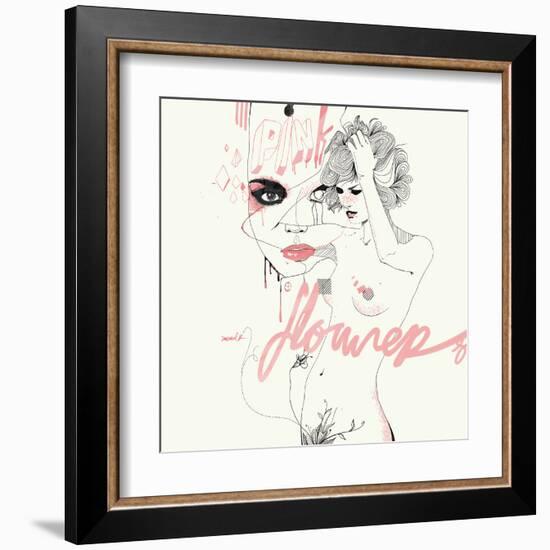 Pink Flower-Manuel Rebollo-Framed Art Print