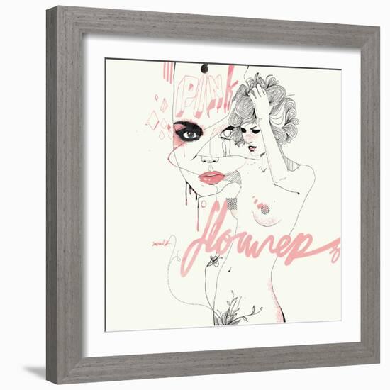 Pink Flower-Manuel Rebollo-Framed Art Print