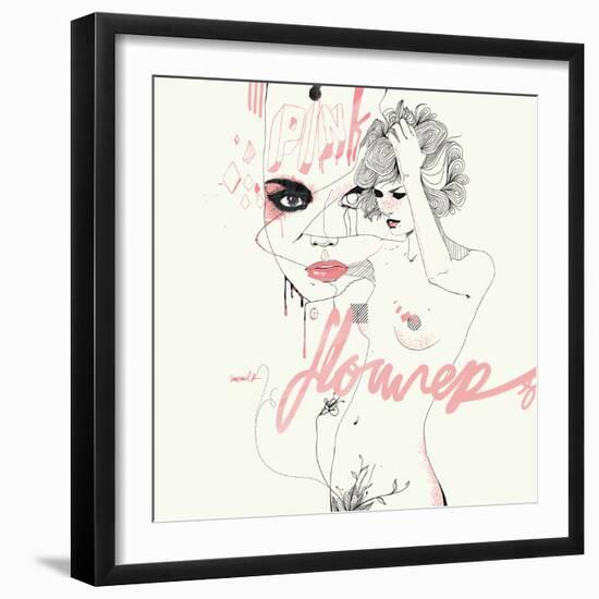 Pink Flower-Manuel Rebollo-Framed Art Print