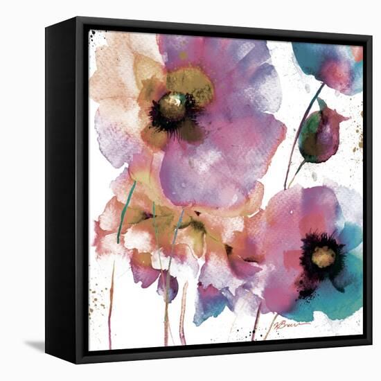 Pink Flowers 1-Victoria Brown-Framed Stretched Canvas
