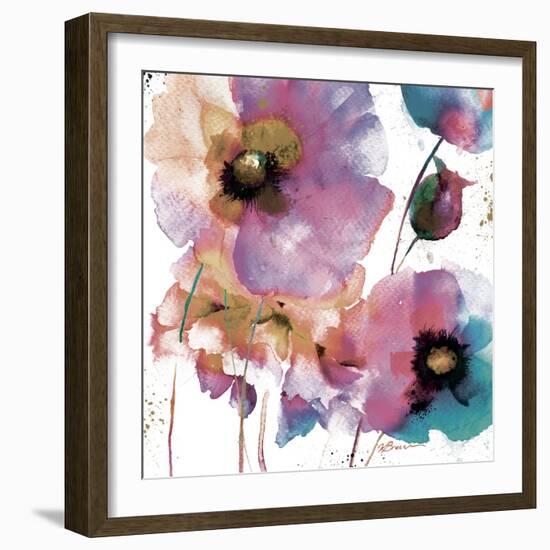 Pink Flowers 1-Victoria Brown-Framed Art Print