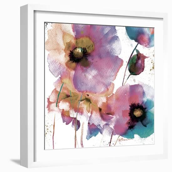 Pink Flowers 1-Victoria Brown-Framed Art Print