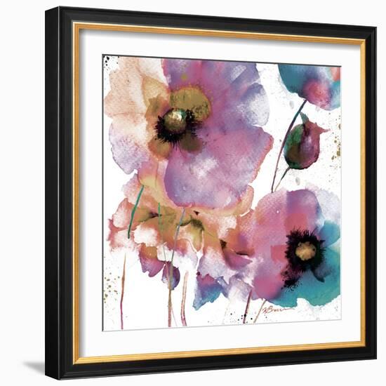 Pink Flowers 1-Victoria Brown-Framed Art Print