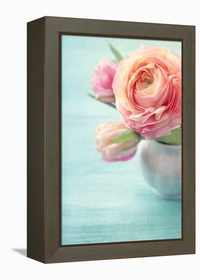 Pink Flowers in a Vase-egal-Framed Premier Image Canvas