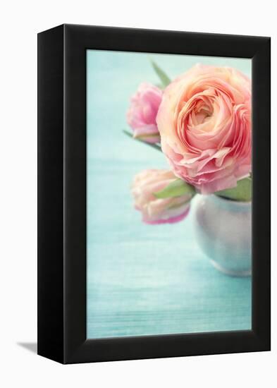 Pink Flowers in a Vase-egal-Framed Premier Image Canvas