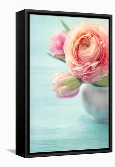 Pink Flowers in a Vase-egal-Framed Premier Image Canvas