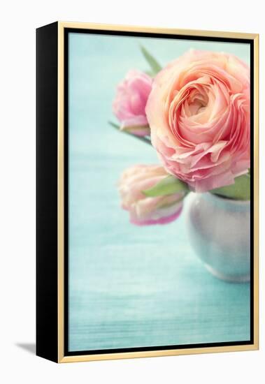 Pink Flowers in a Vase-egal-Framed Premier Image Canvas