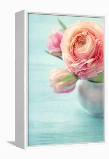 Pink Flowers in a Vase-egal-Framed Premier Image Canvas