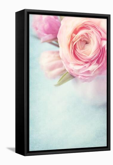 Pink Flowers in a Vase-egal-Framed Premier Image Canvas