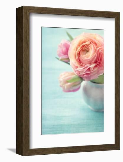 Pink Flowers in a Vase-egal-Framed Photographic Print