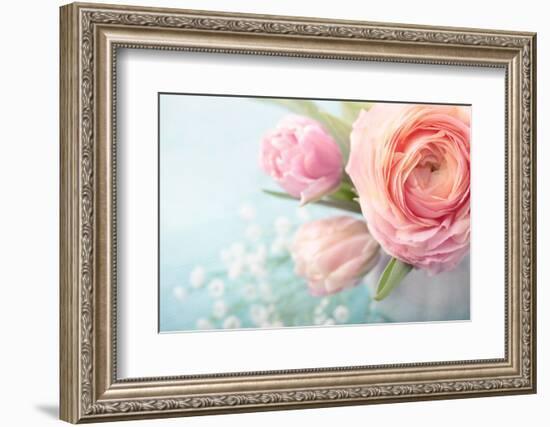 Pink Flowers in a Vase-egal-Framed Photographic Print