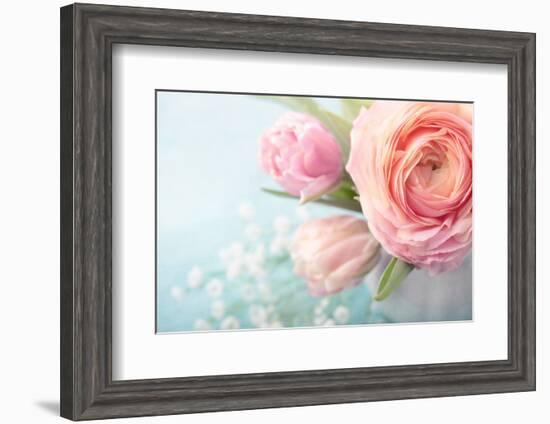 Pink Flowers in a Vase-egal-Framed Photographic Print