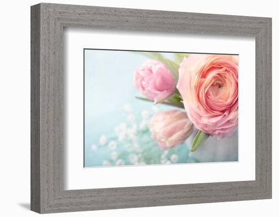 Pink Flowers in a Vase-egal-Framed Photographic Print