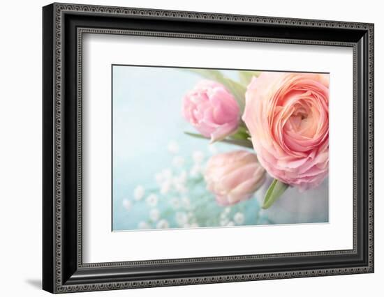 Pink Flowers in a Vase-egal-Framed Photographic Print