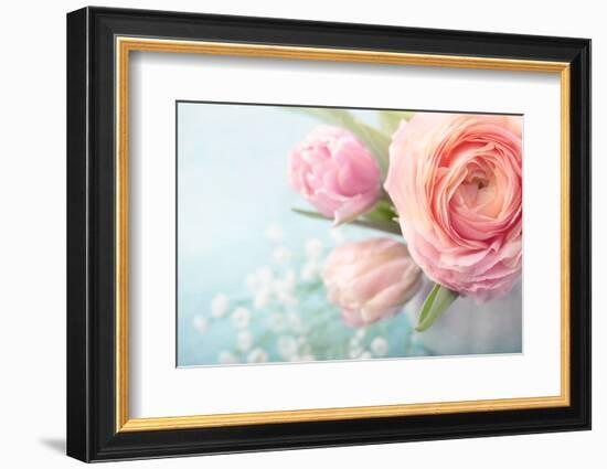 Pink Flowers in a Vase-egal-Framed Photographic Print