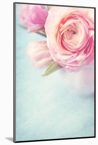 Pink Flowers in a Vase-egal-Mounted Photographic Print