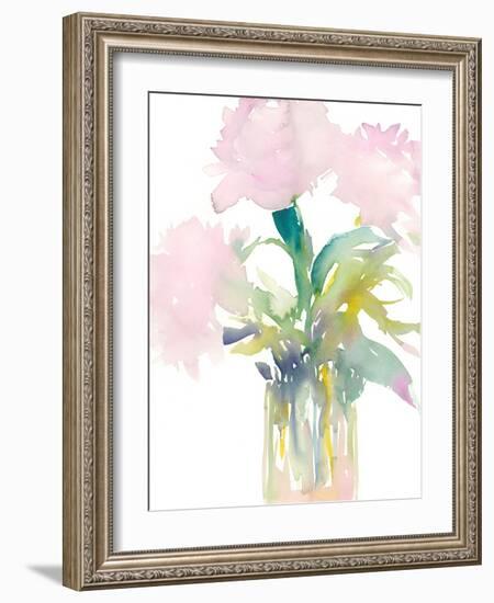 Pink Flowers in Vase-Samuel Dixon-Framed Art Print