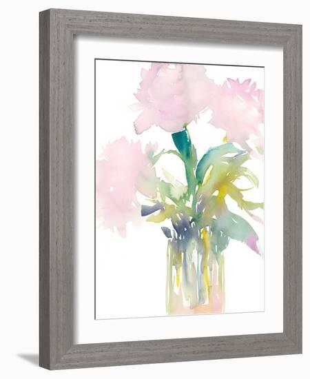 Pink Flowers in Vase-Samuel Dixon-Framed Art Print