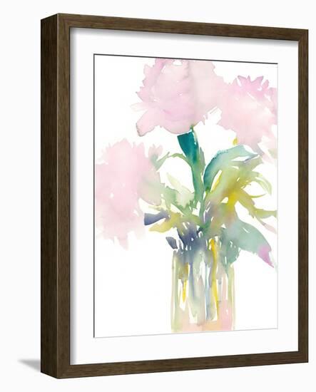 Pink Flowers in Vase-Samuel Dixon-Framed Art Print