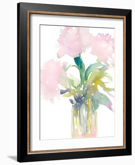 Pink Flowers in Vase-Samuel Dixon-Framed Art Print