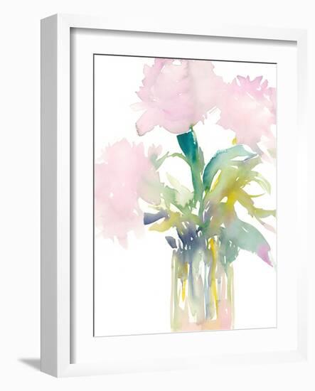 Pink Flowers in Vase-Samuel Dixon-Framed Art Print