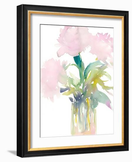 Pink Flowers in Vase-Samuel Dixon-Framed Art Print