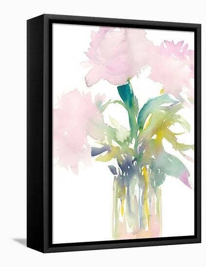 Pink Flowers in Vase-Samuel Dixon-Framed Stretched Canvas