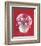 Pink Flowers On Red-Amelie Vuillon-Framed Art Print