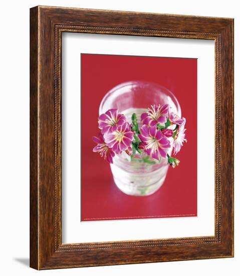 Pink Flowers On Red-Amelie Vuillon-Framed Art Print