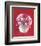 Pink Flowers On Red-Amelie Vuillon-Framed Art Print