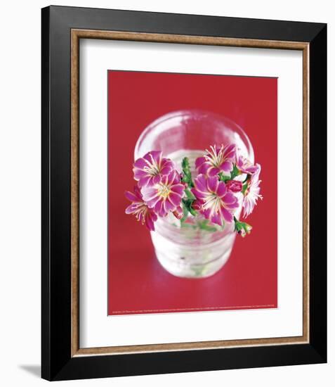 Pink Flowers On Red-Amelie Vuillon-Framed Art Print