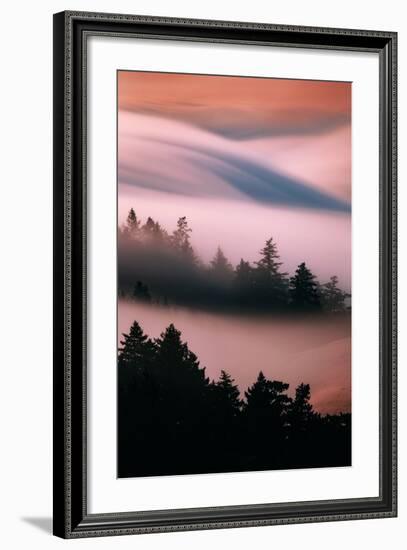 Pink Fog, Sunset Light and Flowing Fog from Pacific Ocean, San Francisco-Vincent James-Framed Photographic Print