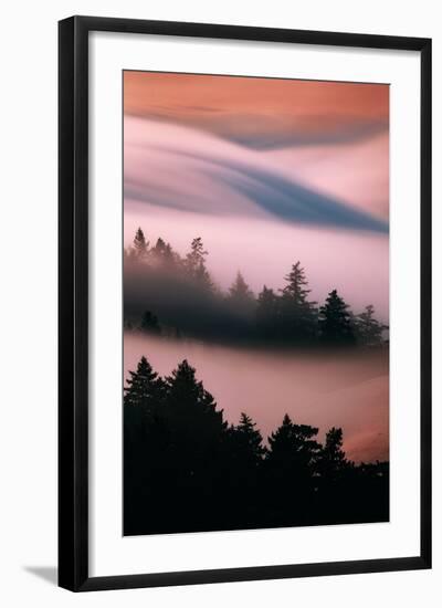 Pink Fog, Sunset Light and Flowing Fog from Pacific Ocean, San Francisco-Vincent James-Framed Photographic Print
