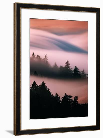 Pink Fog, Sunset Light and Flowing Fog from Pacific Ocean, San Francisco-Vincent James-Framed Photographic Print