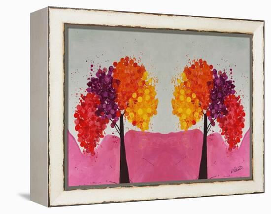 Pink Folksy Trees-Ruth Palmer-Framed Stretched Canvas