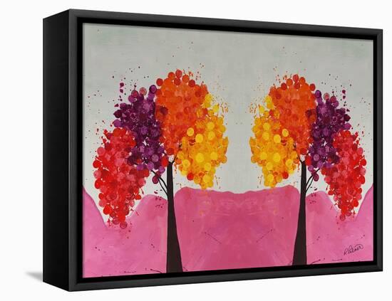 Pink Folksy Trees-Ruth Palmer-Framed Stretched Canvas