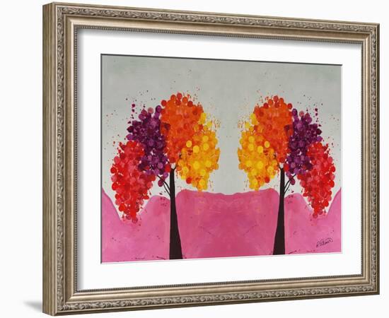 Pink Folksy Trees-Ruth Palmer-Framed Art Print