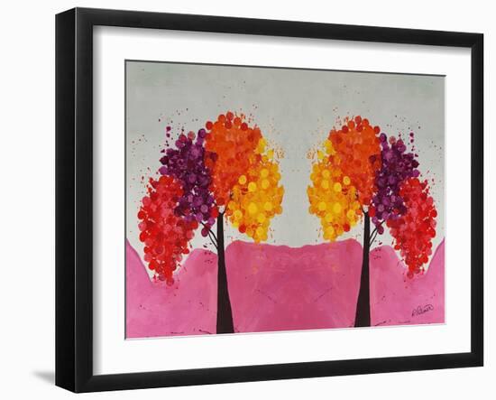 Pink Folksy Trees-Ruth Palmer-Framed Art Print