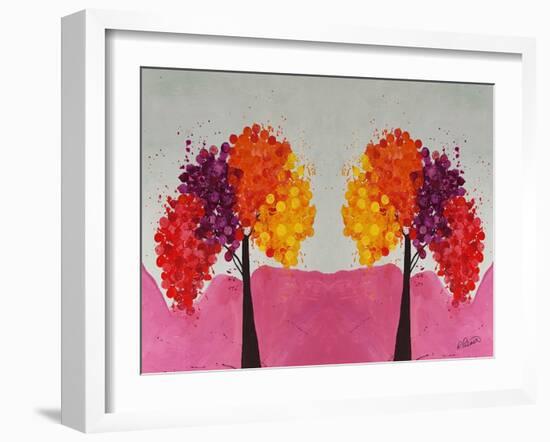 Pink Folksy Trees-Ruth Palmer-Framed Art Print