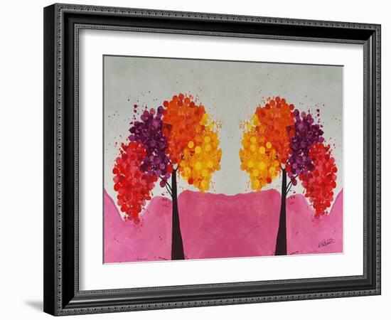 Pink Folksy Trees-Ruth Palmer-Framed Art Print