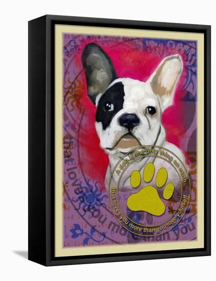 Pink French Bulldog-Cathy Cute-Framed Premier Image Canvas