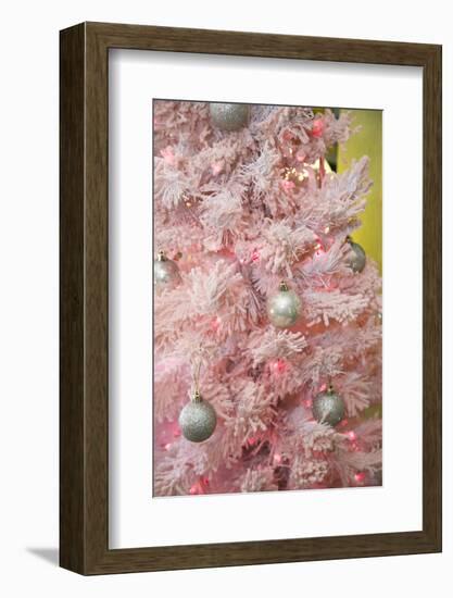 Pink Frosted Christmas Tree, Palm Springs, California, USA-Julien McRoberts-Framed Photographic Print