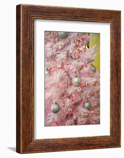 Pink Frosted Christmas Tree, Palm Springs, California, USA-Julien McRoberts-Framed Photographic Print