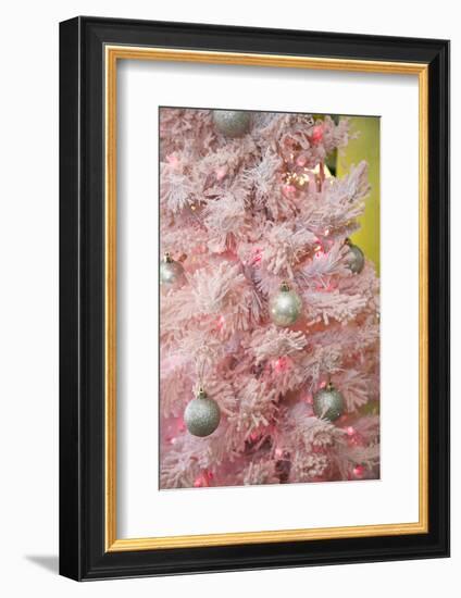 Pink Frosted Christmas Tree, Palm Springs, California, USA-Julien McRoberts-Framed Photographic Print