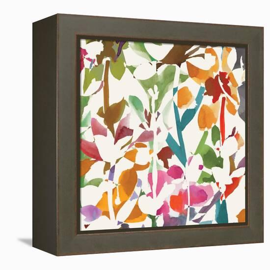 Pink Garden Square II White-Hugo Wild-Framed Stretched Canvas